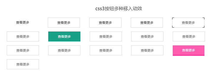 多种边框按钮悬停动画效果