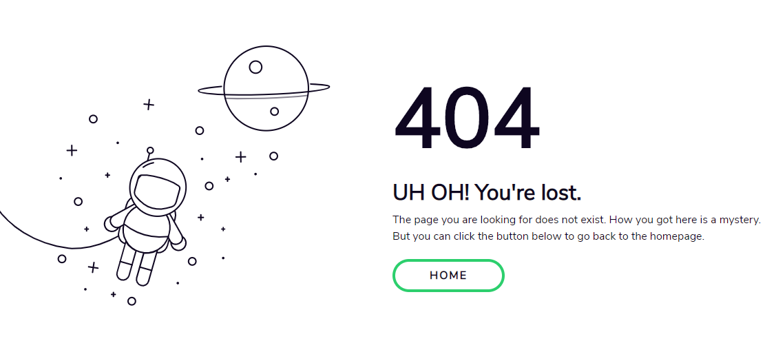 太空宇航员404图像静态页面