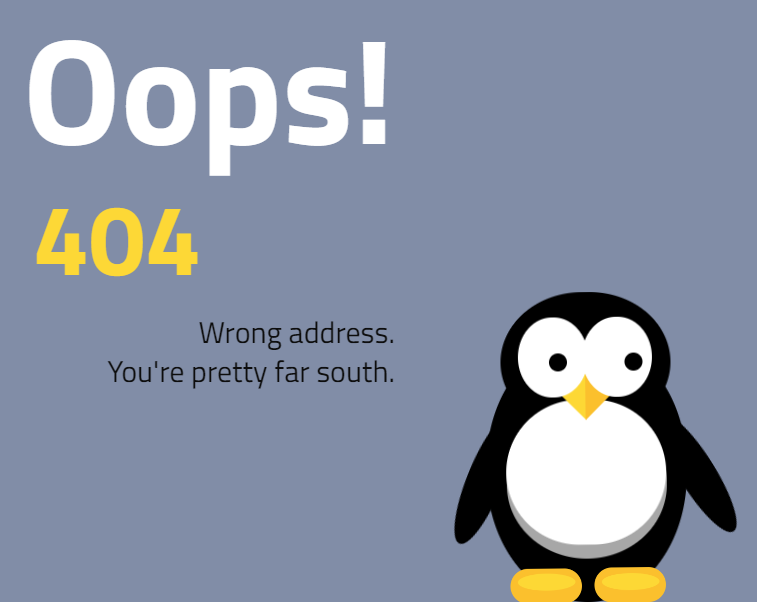 小企鹅404静态页面网页404模板动画设计代码