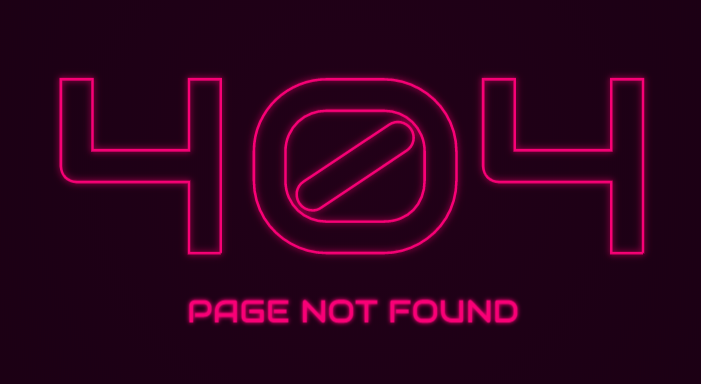 404网页模板404模板字体边框高亮展示动画效果