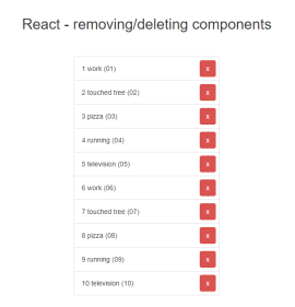 react制作网页数据列表移除功能插件代码