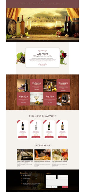 葡萄酒庄园网站模板