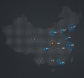 animation中国地图热点水波纹逐渐放大动画特效