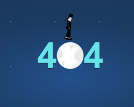 纯css3实现卡通人物月球漫步动画404页面模板特效