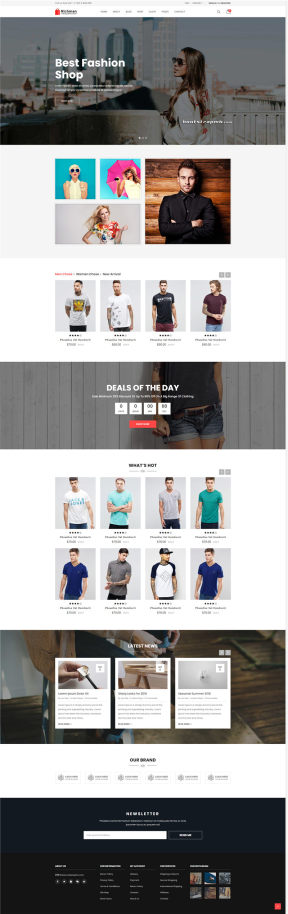 响应式HTML5服装设计服饰在线商城网站模板_英文版