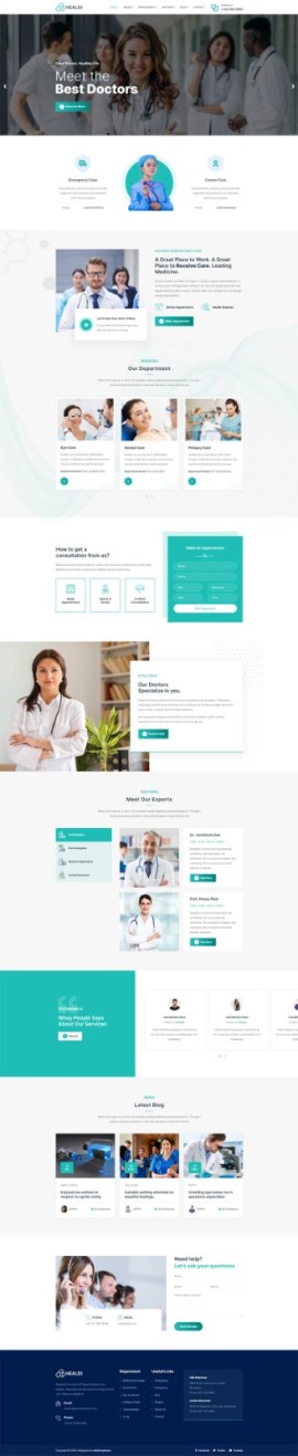 英文版响应式医疗健康网站HTML网页模板