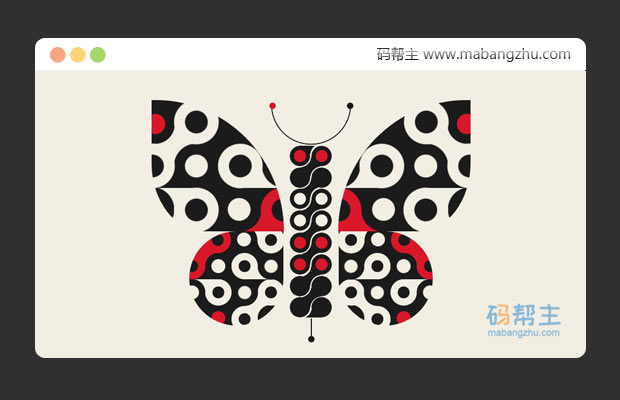 css3绘制蝴蝶图案特效代码