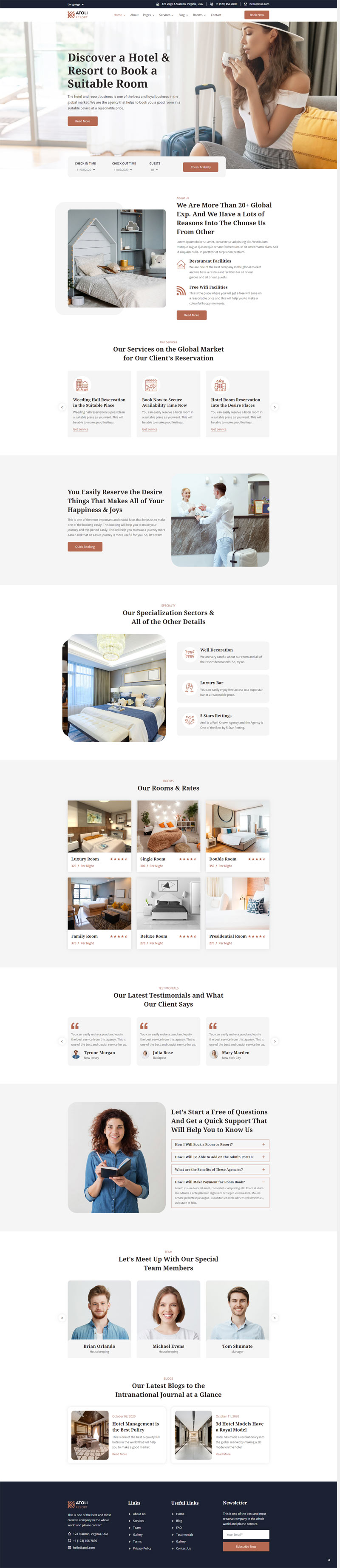 响应式酒店预订旅游度假村类网站HTML模板
