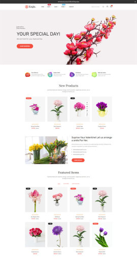 鲜花预定在线销售<span style='color:red;'>电商</span>网站HTML5模板