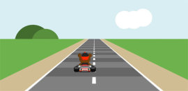 纯css3绘制高速行驶在公路上的卡丁车<span style='color:red;'>动漫</span>特效