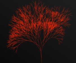 基于canvas制作<span style='color:red;'>多彩</span>摇动的树动画特效