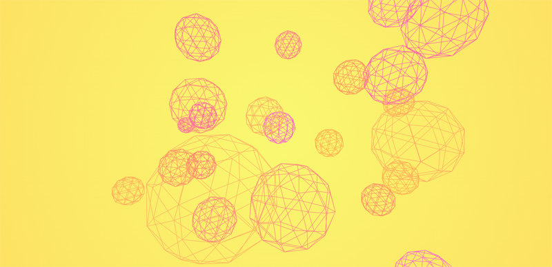 three.js实现3D圆形线性网状球体动画特效