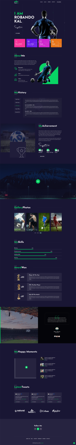 jQuery bootstraps响应式体育足球运动类网站模板