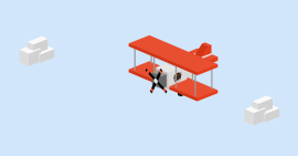 非常好玩的一款方块式飞机和<span style='color:red;'>云彩</span>动画效果