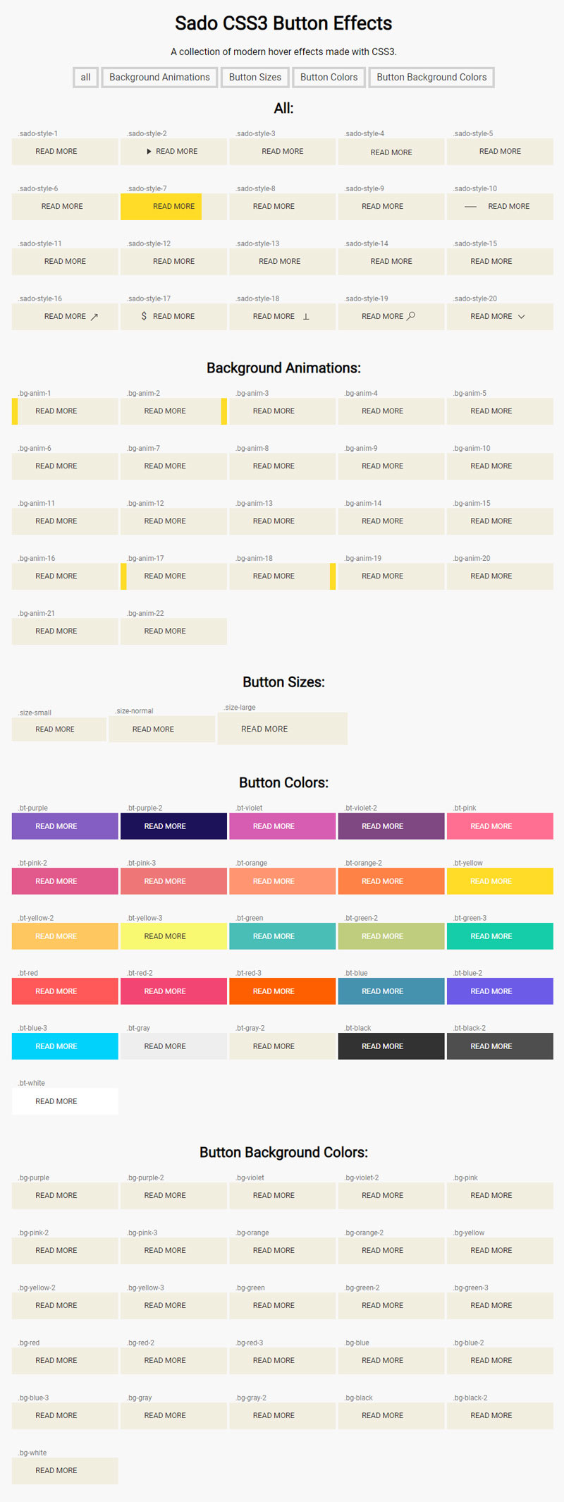 实用的css3交互式按钮鼠标悬停动画特效