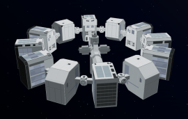 纯css实现的宇宙外太空空间站3D动画特效