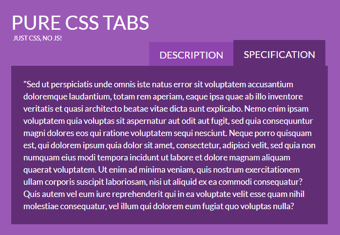 纯css tab标签选项卡