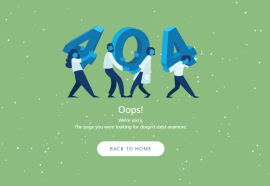 雪花飘落动态背景的404页面模板