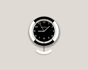 精美的黑白风格时钟实时显示当前时间