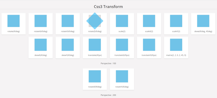 32组CSS3 Transform鼠标悬停模型变换样式