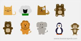 CSS绘制的动物带动画特效代码