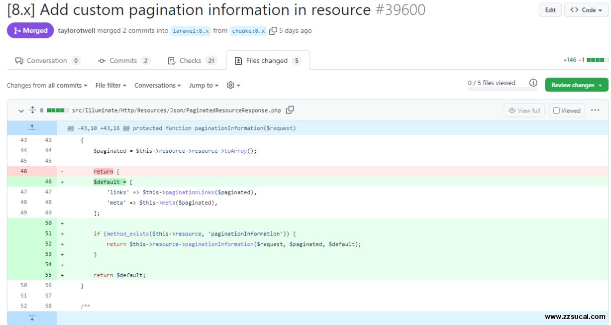 php教程 <span style='color:red;'>Laravel</span>实现随着Resource返回自定义分页信息！