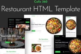 咖啡厅餐厅网页模版 <span style='color:red;'>HTML模板</span>