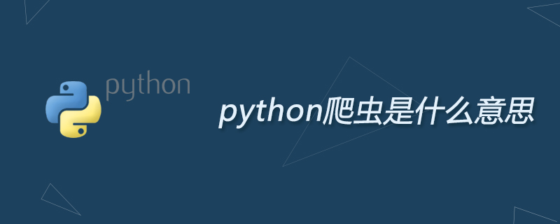 python教程：python的爬虫是什么意思