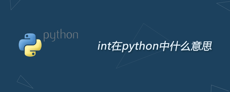 python教程：int在python中什么意思