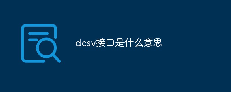 回答dcsv接口是什么意思