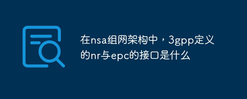 回答在nsa组网架构中，3gpp定义的nr与epc的接口是什么
