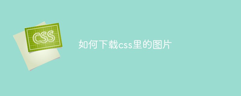 css教程如何下载css里的图片