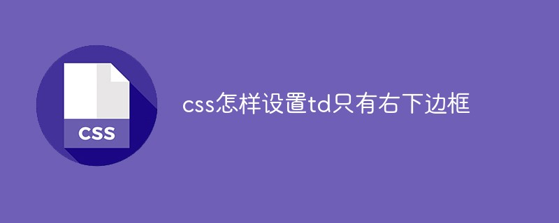 css教程css怎样设置td只有右下边框