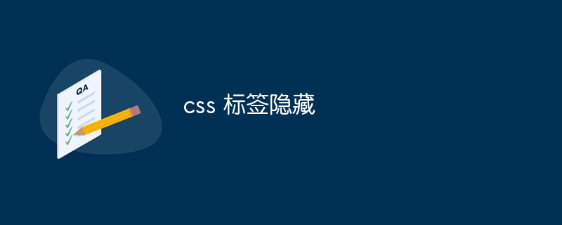 2023CSS<span style='color:red;'>标签</span>隐藏的基本原理和实现方法