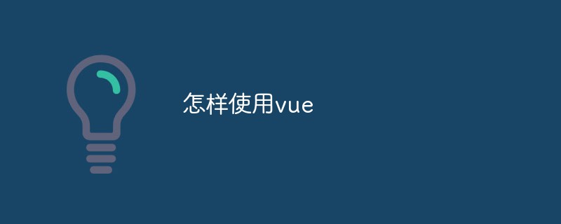 2023怎样使用vue