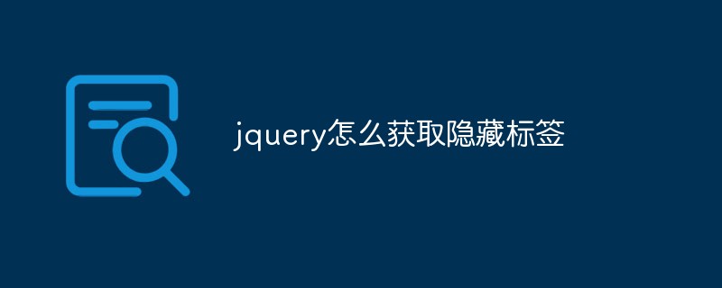 2023jquery怎么获取隐藏<span style='color:red;'>标签</span>