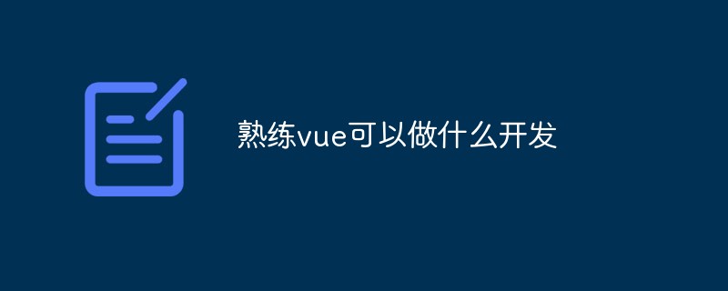 2023熟练vue可以做什么开发