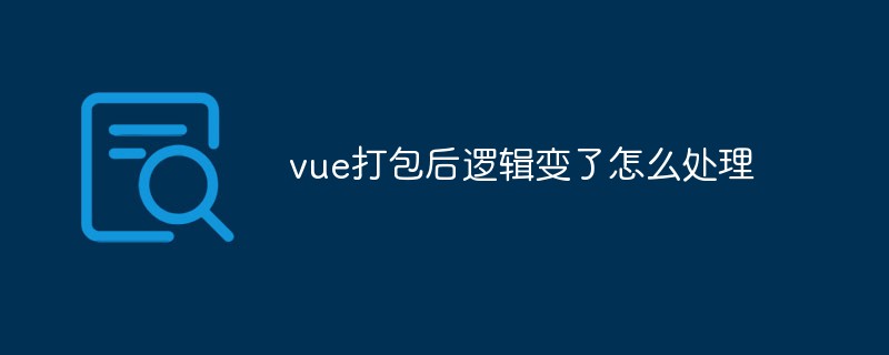 2023vue打包后逻辑变了怎么处理