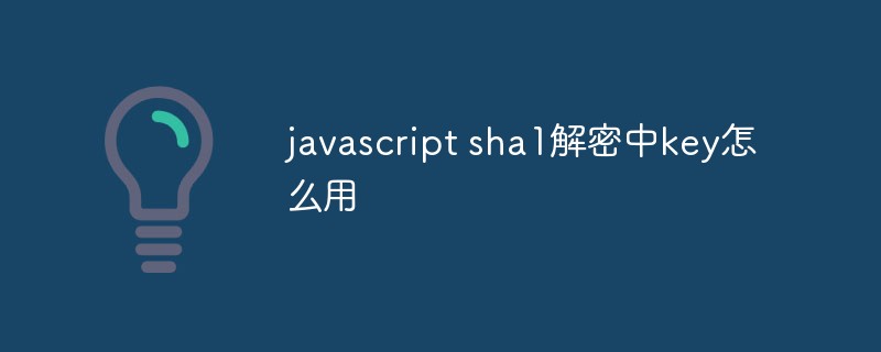 2023javascript sha<span style='color:red;'>1</span>解密中key怎么用