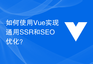 2023如何使用Vue实现通用SSR和SEO优化？