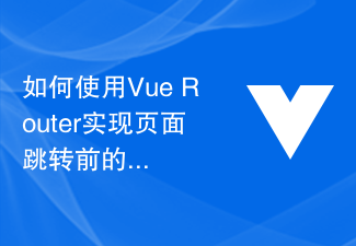 2023如何使用Vue Router实现页面跳转前的数据预处理？