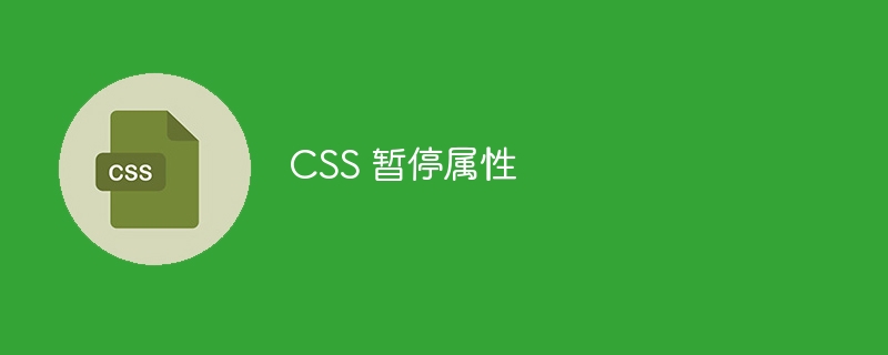 CSS 暂停属性