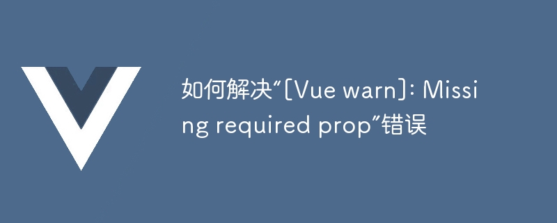 如何解决“[Vue warn]: Missing required prop”错误