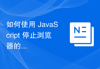 2023如何使用 JavaScript 停止浏览器的后退按钮？