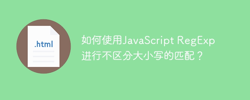 如何使用JavaScript RegExp进行不区分大小写的匹配？