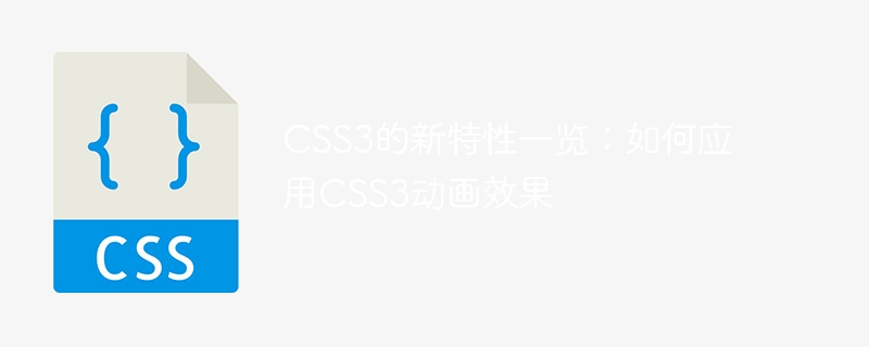 CSS3的新特性一览：如何应用CSS3动画效果