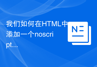 2023我们如何在HTML中添加一个noscript部分？
