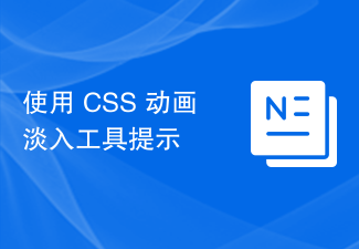 2023使用 CSS 动画淡入工具提示