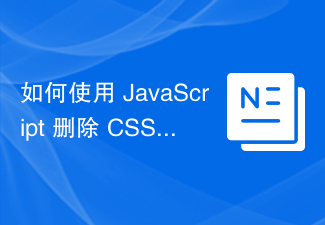 2023如何使用 JavaScript 删除 CSS 属性？