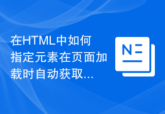 2023在HTML中如何指定元素在页面加载时自动获取焦点？